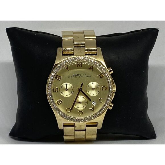 Marc Jacobs MBM3105 Women's Gold Stainless Steel Analog Dial Quartz Watch XX899 - Picture 1 of 12
